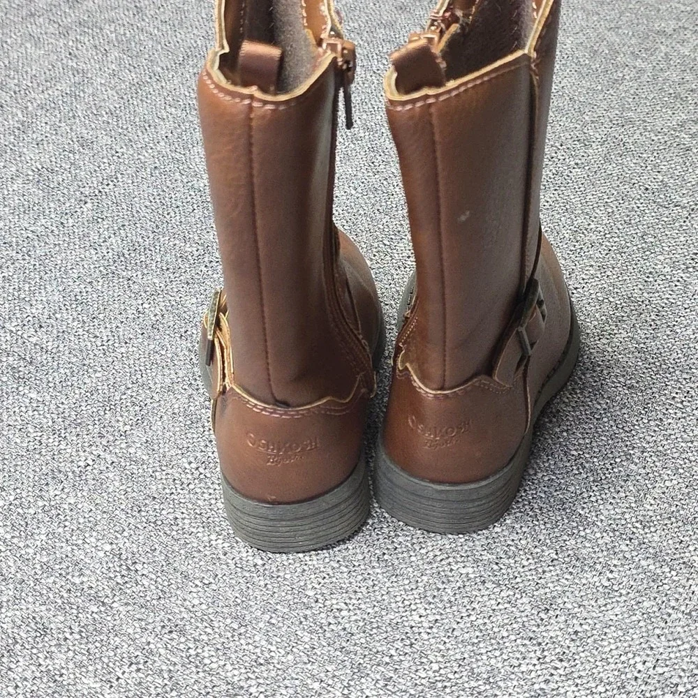 Osh Kosh Brown Girls Boots Lumi Riding Toddler Size 6 M Buckel